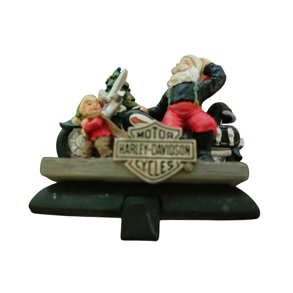 Harley-Davidson Stocking Holder Multi Santa Elf Motorcycle 1997 Vintage